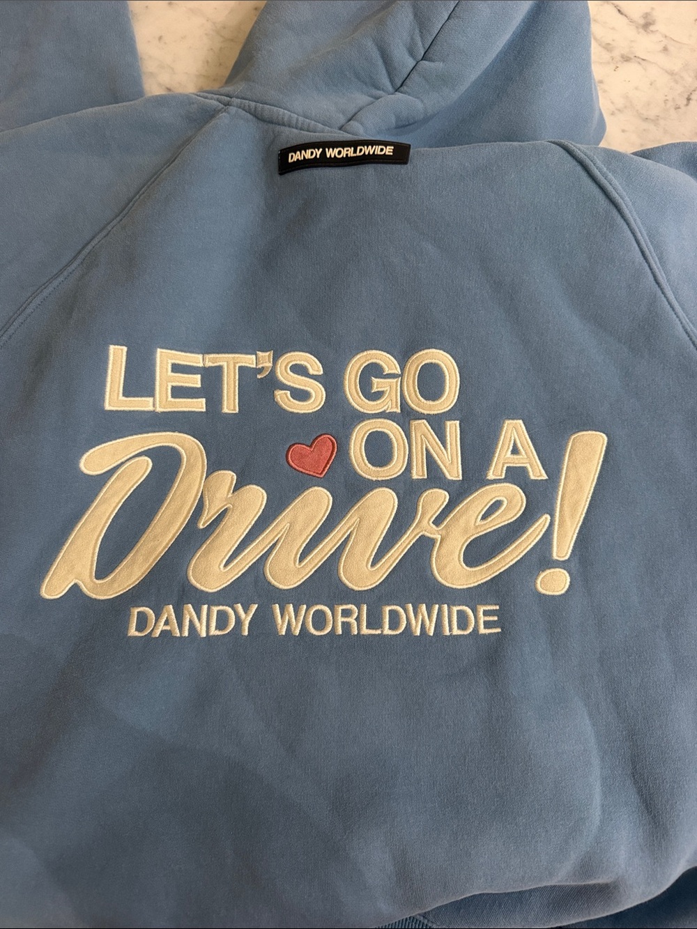 Let's Go On A Drive! Blue Graphic Hoodie - Picture 3 of 3